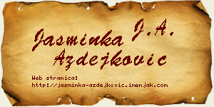 Jasminka Azdejković vizit kartica